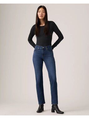 Levi’s 314 Shaping Straight Women's Jeans Medium Wash Dark Blue Lapis Loft  27
